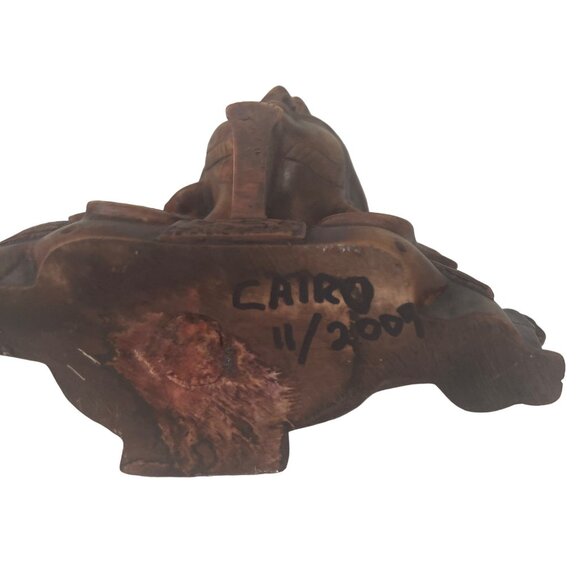 King Tut Tutankhamum Bust Statue 7.5 Inch Wood/Resin - Picture 5 of 5